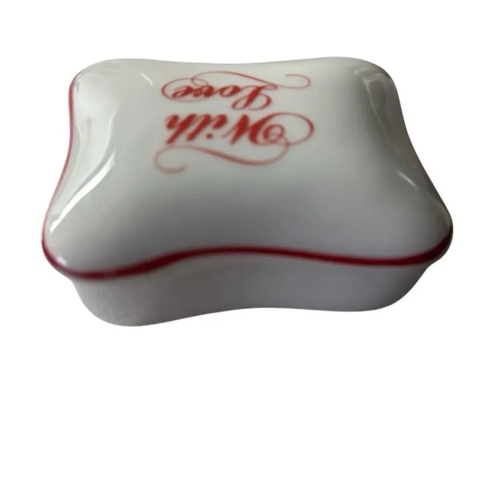 With Love Porcelain Trinket Box Made In Japan